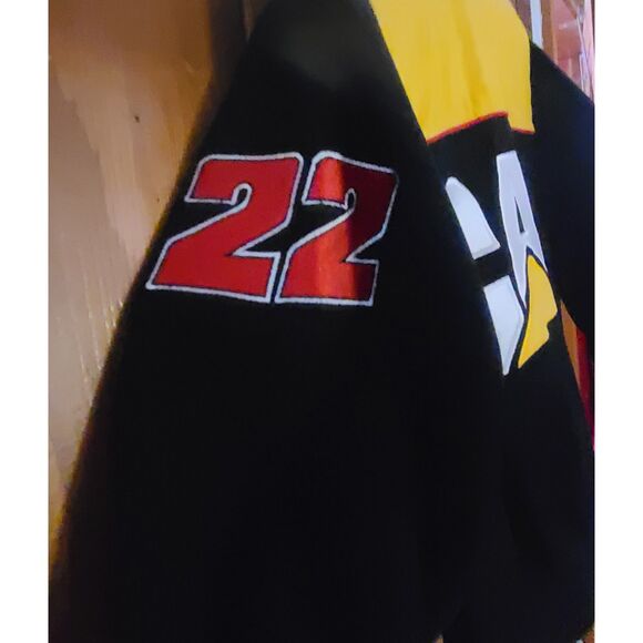 Ward Burton CAT NASCAR Racing Jacket Caterpillar Mens Black Yellow #22 - Picture 7 of 16